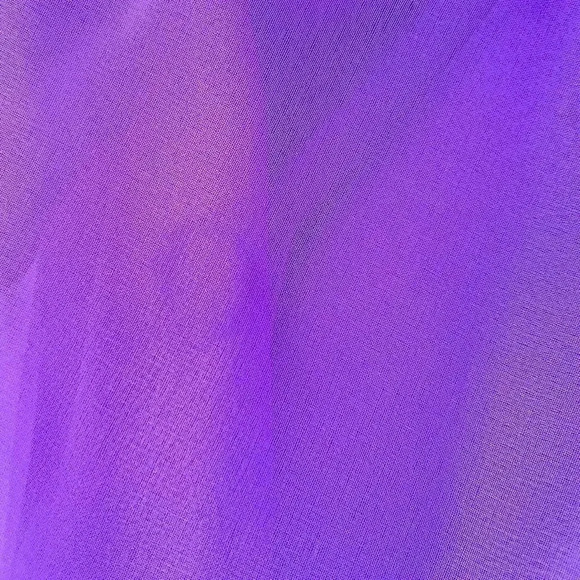 Vintage 60s Purple Chiffon Sheer Long Sleeve Pintuck Dress Size 12 - Picture 13 of 16